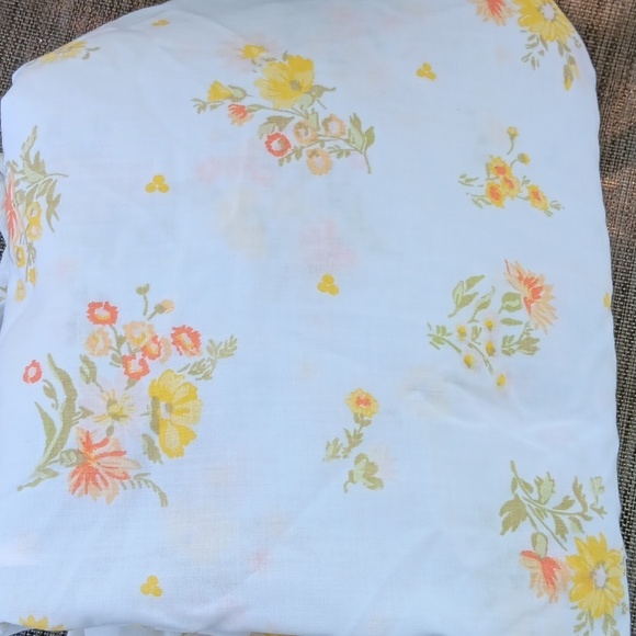 Vintage orange yellow twin fitted sheet - Picture 4 of 4